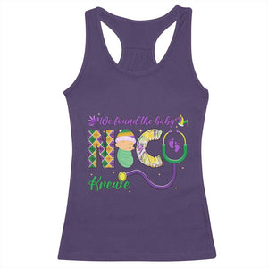 Funny NICU Mardi Gras Racerback Tank Top We Found The Baby NICU Krewe King Cake TS11 Purple Print Your Wear