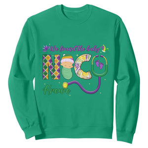 Funny NICU Mardi Gras Sweatshirt We Found The Baby NICU Krewe King Cake TS11 Irish Green Print Your Wear