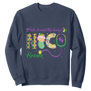 Funny NICU Mardi Gras Sweatshirt We Found The Baby NICU Krewe King Cake TS11 Navy Print Your Wear