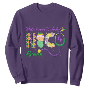 Funny NICU Mardi Gras Sweatshirt We Found The Baby NICU Krewe King Cake TS11 Purple Print Your Wear