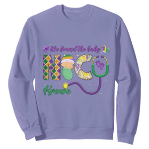 Funny NICU Mardi Gras Sweatshirt We Found The Baby NICU Krewe King Cake TS11 Violet Print Your Wear