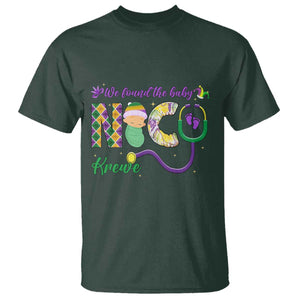 Funny NICU Mardi Gras T Shirt We Found The Baby NICU Krewe King Cake TS11 Dark Forest Green Print Your Wear