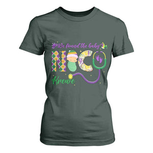 Funny NICU Mardi Gras T Shirt For Women We Found The Baby NICU Krewe King Cake TS11 Dark Forest Green Print Your Wear