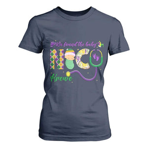 Funny NICU Mardi Gras T Shirt For Women We Found The Baby NICU Krewe King Cake TS11 Navy Print Your Wear