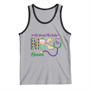 Funny NICU Mardi Gras Tank Top We Found The Baby NICU Krewe King Cake TS11 Athletic Heather Black Print Your Wear