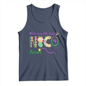 Funny NICU Mardi Gras Tank Top We Found The Baby NICU Krewe King Cake TS11 Navy Print Your Wear