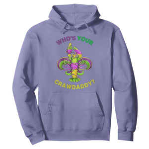 Funny Who's Your Crawdaddy Hoodie Vintage Crawfish Beads Fleur De Lis Mardi Gras TS11 Violet Print Your Wear