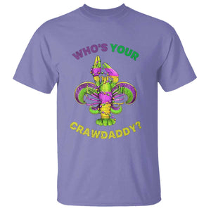 Funny Who's Your Crawdaddy T Shirt Vintage Crawfish Beads Fleur De Lis Mardi Gras TS11 Violet Print Your Wear