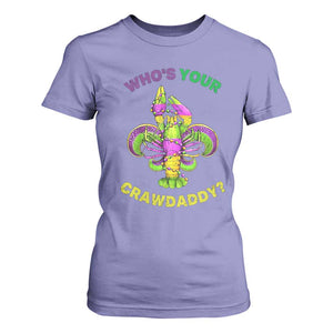 Funny Who's Your Crawdaddy T Shirt For Women Vintage Crawfish Beads Fleur De Lis Mardi Gras TS11 Violet Print Your Wear