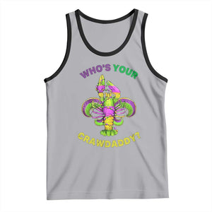 Funny Who's Your Crawdaddy Tank Top Vintage Crawfish Beads Fleur De Lis Mardi Gras TS11 Athletic Heather Black Print Your Wear