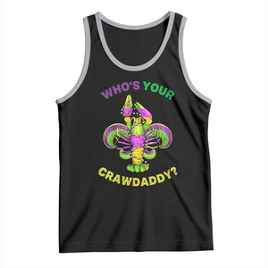 Funny Who's Your Crawdaddy Tank Top Vintage Crawfish Beads Fleur De Lis Mardi Gras TS11 Black Athletic Heather Print Your Wear