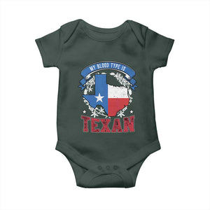 My Blood Types Is Texan Baby Onesie Proud American Texan TX Map Bluebonnet TS11 Print Your Wear