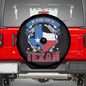 My Blood Types Is Texan Spare Tire Cover Proud American Texan TX Map Bluebonnet TS11 Black Print Your Wear