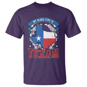 My Blood Types Is Texan T Shirt Proud American Texan TX Map Bluebonnet TS11 Purple Print Your Wear