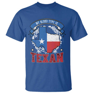 My Blood Types Is Texan T Shirt Proud American Texan TX Map Bluebonnet TS11 Royal Blue Print Your Wear