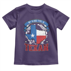 My Blood Types Is Texan Toddler T Shirt Proud American Texan TX Map Bluebonnet TS11 Purple Print Your Wear