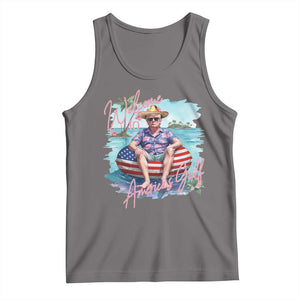 Funny Trump 2025 Welcome To America's Gulf Tank Top Trump Sombrero Hat TS11 Deep Heather Print Your Wear