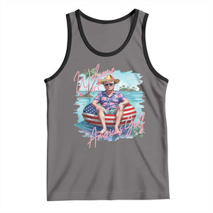 Funny Trump 2025 Welcome To America's Gulf Tank Top Trump Sombrero Hat TS11 Deep Heather Black Print Your Wear