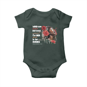 Christian African American Baby Onesie Who Can Find A Virtuous Woman TS11 Print Your Wear