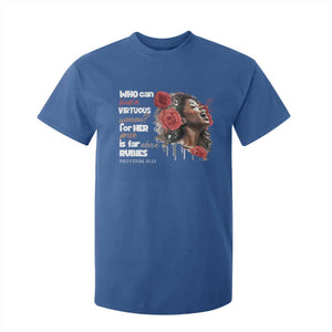 Christian African American T Shirt For Kid Who Can Find A Virtuous Woman TS11 Royal Blue Print Your Wear