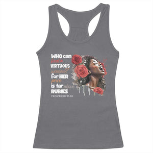 Christian African American Racerback Tank Top Who Can Find A Virtuous Woman TS11 Charcoal Print Your Wear