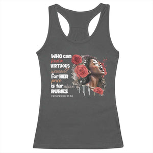 Christian African American Racerback Tank Top Who Can Find A Virtuous Woman TS11 Dark Heather Print Your Wear