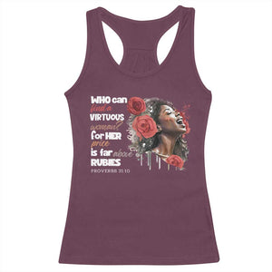 Christian African American Racerback Tank Top Who Can Find A Virtuous Woman TS11 Maroon Print Your Wear