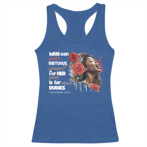 Christian African American Racerback Tank Top Who Can Find A Virtuous Woman TS11 Royal Blue Print Your Wear