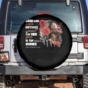 Christian African American Spare Tire Cover Who Can Find A Virtuous Woman TS11 No hole Black Print Your Wear