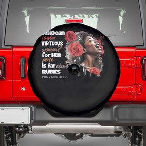Christian African American Spare Tire Cover Who Can Find A Virtuous Woman TS11 Black Print Your Wear