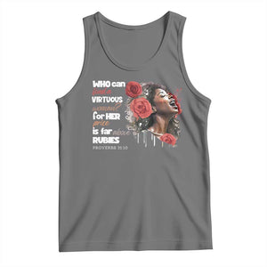 Christian African American Tank Top Who Can Find A Virtuous Woman TS11 Black Heather Print Your Wear