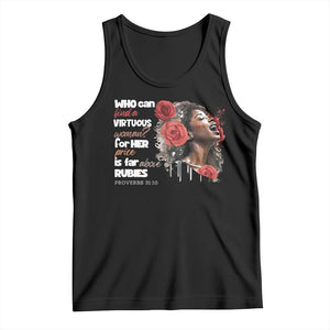 Christian African American Tank Top Who Can Find A Virtuous Woman TS11 Black Print Your Wear