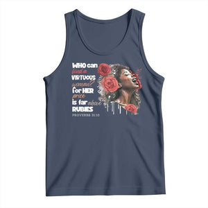 Christian African American Tank Top Who Can Find A Virtuous Woman TS11 Navy Print Your Wear