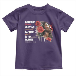 Christian African American Toddler T Shirt Who Can Find A Virtuous Woman TS11 Purple Print Your Wear