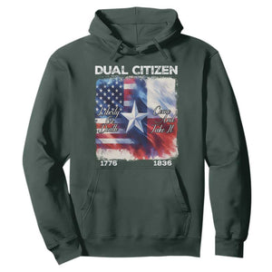 Proud American Texan Hoodie Dual Citizen Liberty Or Death Come And Take It TS11 Dark Forest Green Print Your Wear