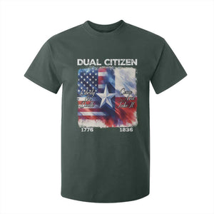 Proud American Texan T Shirt For Kid Dual Citizen Liberty Or Death Come And Take It TS11 Dark Forest Green Print Your Wear