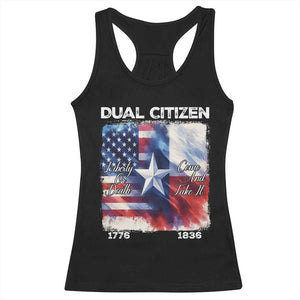 Proud American Texan Racerback Tank Top Dual Citizen Liberty Or Death Come And Take It TS11 Black Print Your Wear