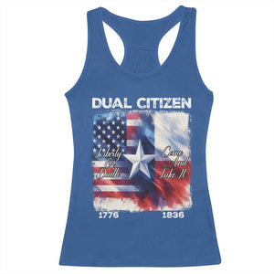Proud American Texan Racerback Tank Top Dual Citizen Liberty Or Death Come And Take It TS11 Royal Blue Print Your Wear