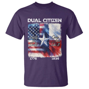 Proud American Texan T Shirt Dual Citizen Liberty Or Death Come And Take It TS11 Purple Print Your Wear