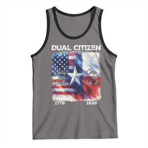 Proud American Texan Tank Top Dual Citizen Liberty Or Death Come And Take It TS11 Deep Heather Black Print Your Wear