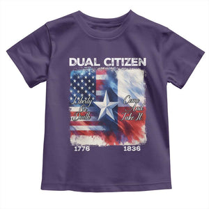 Proud American Texan Toddler T Shirt Dual Citizen Liberty Or Death Come And Take It TS11 Purple Print Your Wear