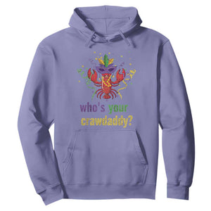 Funny Who's Your Crawdaddy Hoodie Crawfish Beads Mardi Gras TS11 Violet Print Your Wear