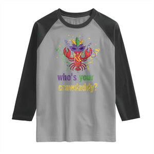 Funny Who's Your Crawdaddy Raglan Shirt Crawfish Beads Mardi Gras TS11 Sport Gray Black Print Your Wear