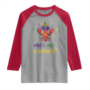 Funny Who's Your Crawdaddy Raglan Shirt Crawfish Beads Mardi Gras TS11 Sport Gray Red Print Your Wear
