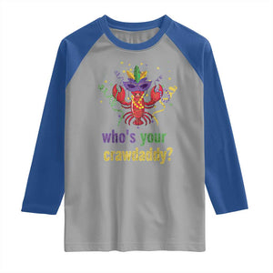 Funny Who's Your Crawdaddy Raglan Shirt Crawfish Beads Mardi Gras TS11 Sport Gray Royal Print Your Wear