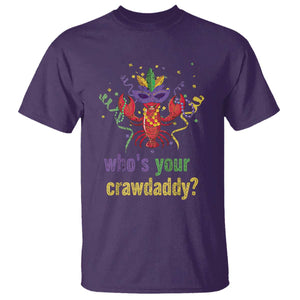 Funny Who's Your Crawdaddy T Shirt Crawfish Beads Mardi Gras TS11 Purple Print Your Wear