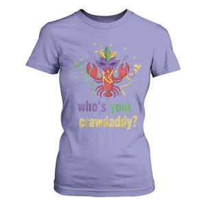 Funny Who's Your Crawdaddy T Shirt For Women Crawfish Beads Mardi Gras TS11 Violet Print Your Wear