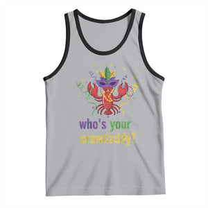 Funny Who's Your Crawdaddy Tank Top Crawfish Beads Mardi Gras TS11 Athletic Heather Black Print Your Wear