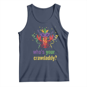 Funny Who's Your Crawdaddy Tank Top Crawfish Beads Mardi Gras TS11 Navy Print Your Wear