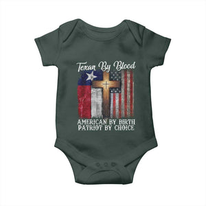 Proud American Texan Jesus Baby Onesie Texan By Blood American By Birth Patriot By Choice Cross TS11 Print Your Wear